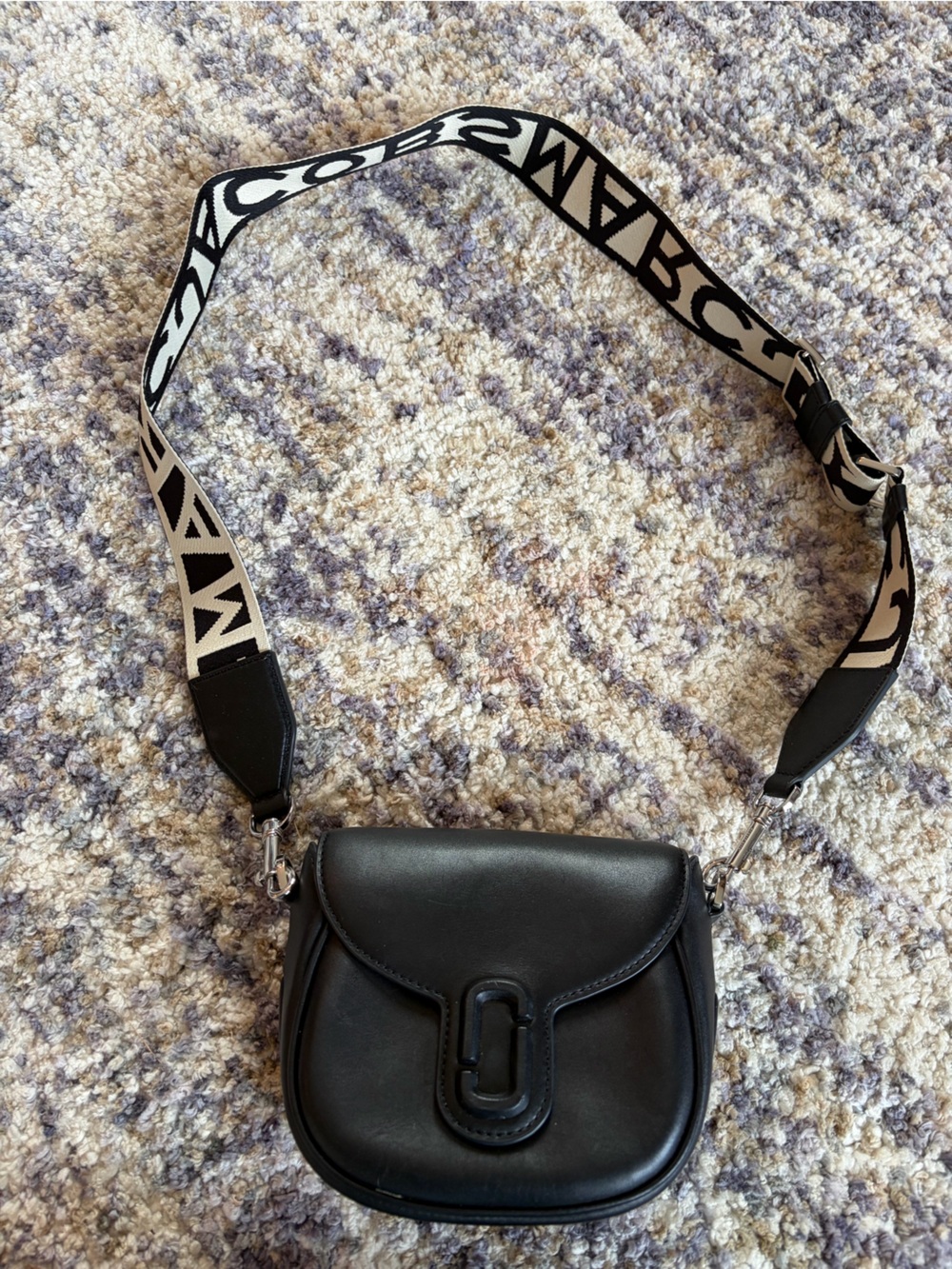 Marc Jacobs Covered J Marc Saddle Bag Black Leather Crossbody - Picture 4 of 13